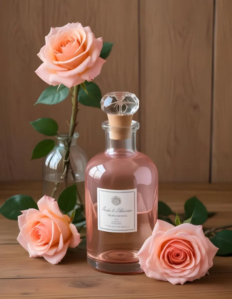 A Glass Bottle Of Pink Gin