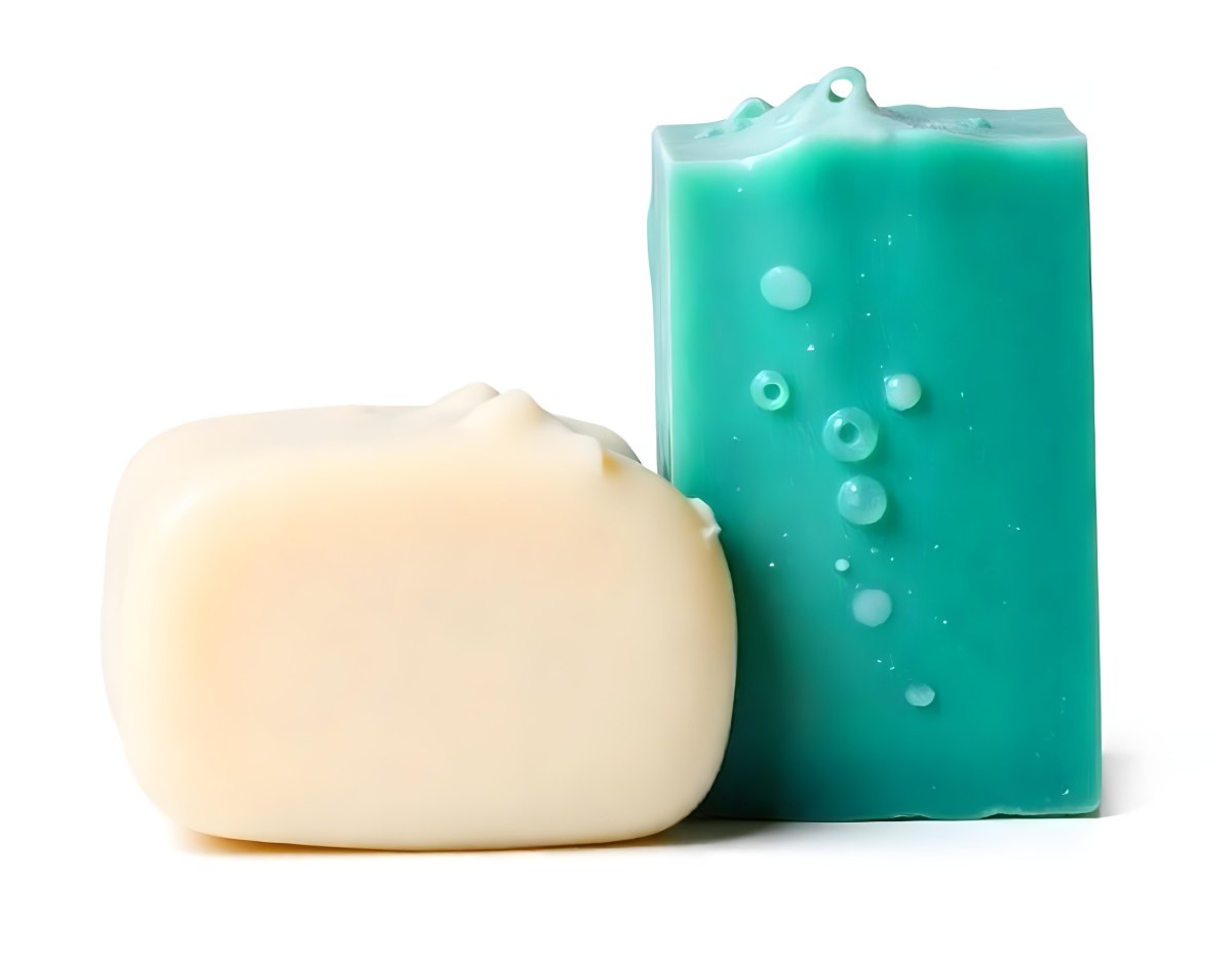 Two Bars Of Soap One White And One Green
