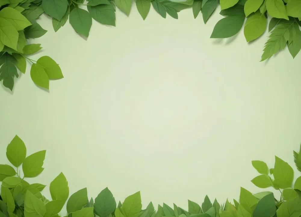 Digital Painting Green Leaves At The Top