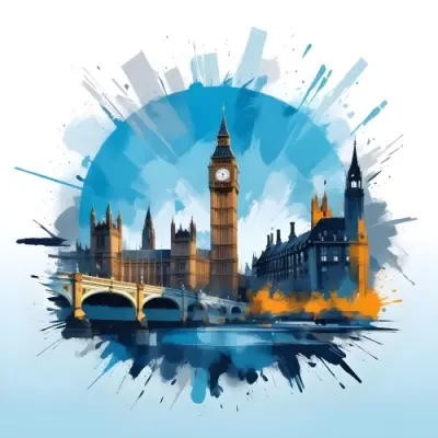 Digital Painting Big Ben And Other Famous Buildings