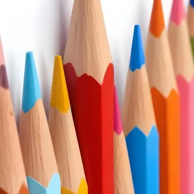 A Row Of Colored Pencils