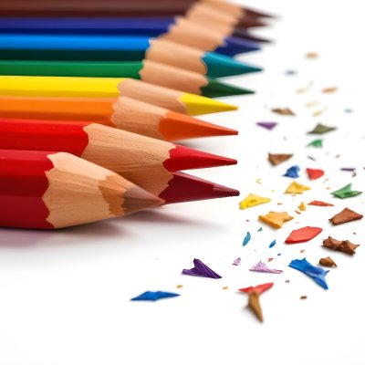 Colored Pencils In A Row