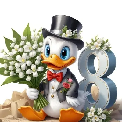 A Cartoon Penguin Wearing A Black Top Hat And
