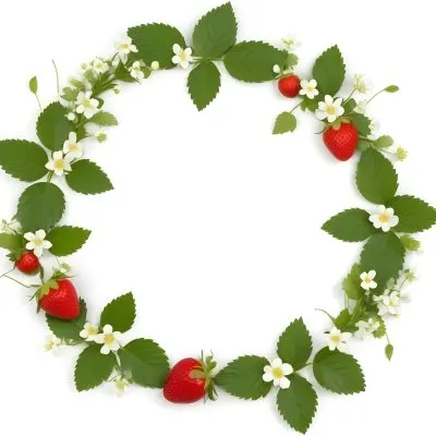 A Wreath Made Of Fresh Green Strawberry Leaves And