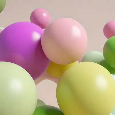 Colorful Balloons In Various Pastel Shades Including Pink Purple