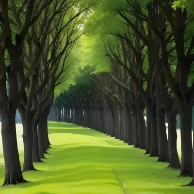 A Long Straight Path Lined