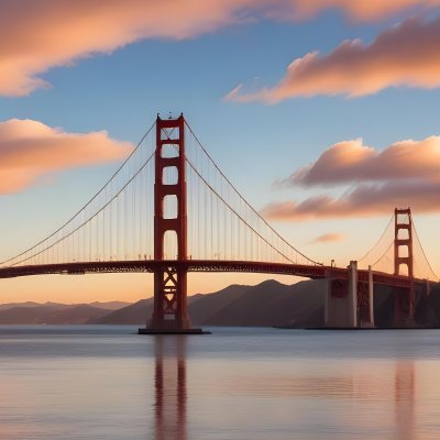 Golden Gate Bridge At Sunset
